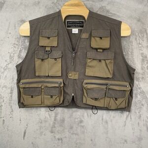 Field & Stream Utility Vest Mens 2XL Fishing Pockets Hike Cargo Green Fly Fishin